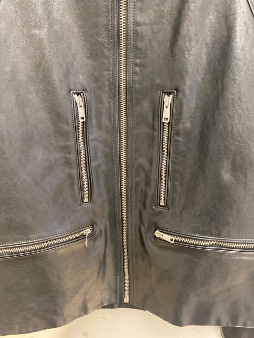 PRADA（プラダ）PRADA (プラダ) Black leather jacket（ブラックレザージャケット） ブラック サイズ:46の古着・服飾アイテム