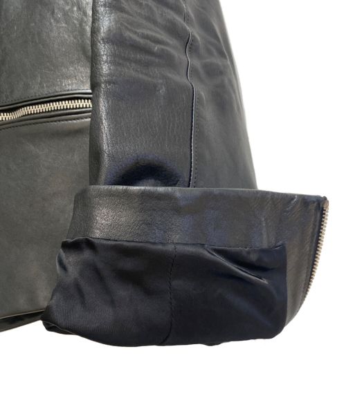 PRADA（プラダ）PRADA (プラダ) Black leather jacket（ブラックレザージャケット） ブラック サイズ:46の古着・服飾アイテム
