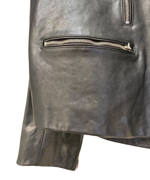 PRADA（プラダ）PRADA (プラダ) Black leather jacket（ブラックレザージャケット） ブラック サイズ:46の古着・服飾アイテム
