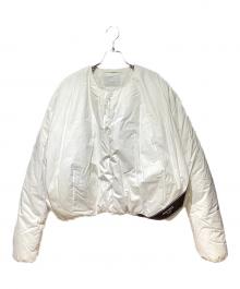 PRADA（プラダ）の古着「Cropped Cotton Down Blouson（クロップドコットンダウンブルゾン）」｜ホワイト