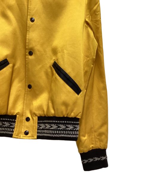 Saint Laurent Paris（サンローランパリ）Saint Laurent Paris (サンローランパリ) SATIN VARSITY JACKET（サテンバーシティジャケット） イエロー×ブラック サイズ:44の古着・服飾アイテム