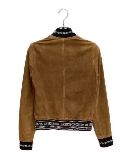 Saint Laurent Paris（サンローランパリ）Saint Laurent Paris (サンローランパリ) Suede Teddy Jacket（スエードテディジャケット） カーキ サイズ:34の古着・服飾アイテム