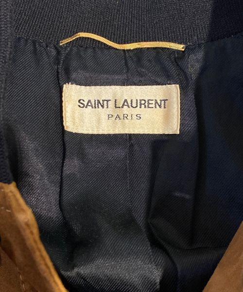 Saint Laurent Paris（サンローランパリ）Saint Laurent Paris (サンローランパリ) Suede Teddy Jacket（スエードテディジャケット） カーキ サイズ:34の古着・服飾アイテム
