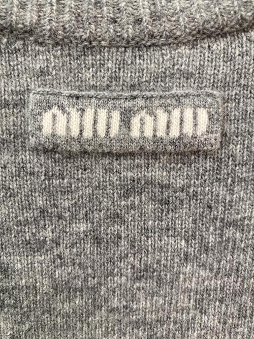 MIU MIU（ミュウミュウ）MIU MIU (ミュウミュウ) カットオフショートニット グレー サイズ:38の古着・服飾アイテム