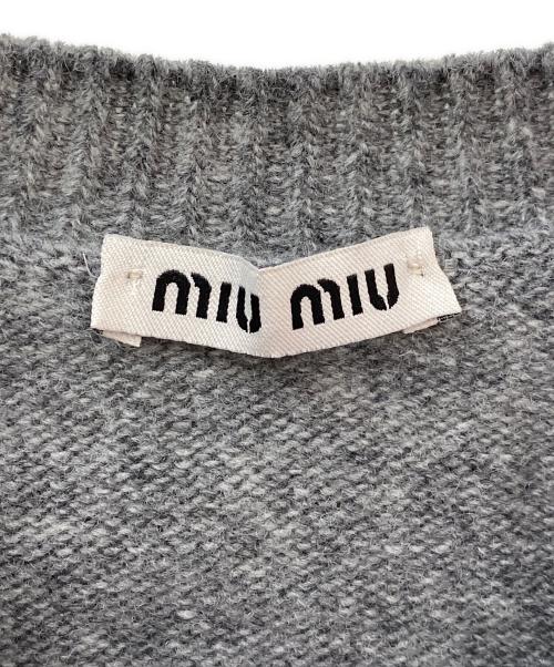 MIU MIU（ミュウミュウ）MIU MIU (ミュウミュウ) カットオフショートニット グレー サイズ:38の古着・服飾アイテム