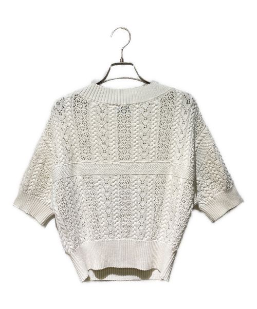 CHANEL（シャネル）CHANEL (シャネル) プルオーバーレース半袖ニットシャツ ホワイト サイズ:38の古着・服飾アイテム