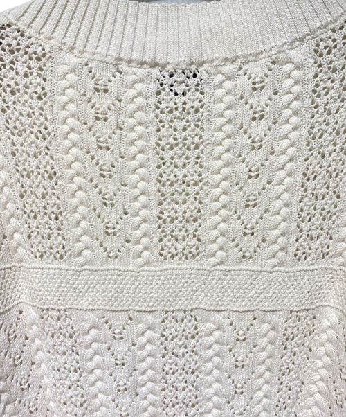 CHANEL（シャネル）CHANEL (シャネル) プルオーバーレース半袖ニットシャツ ホワイト サイズ:38の古着・服飾アイテム