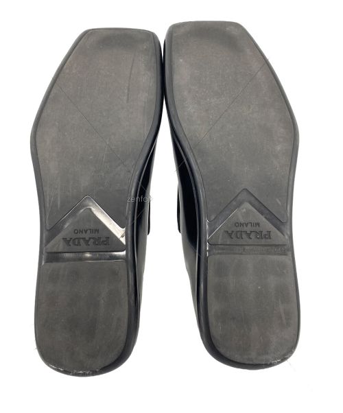PRADA（プラダ）PRADA (プラダ) 24SS Square Toe Leather Loafer (スクエアトゥレザーローファー) ブラック サイズ:7の古着・服飾アイテム