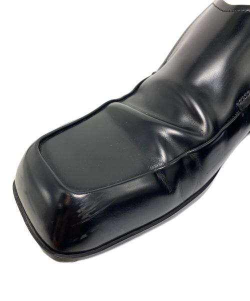 PRADA（プラダ）PRADA (プラダ) 24SS Square Toe Leather Loafer (スクエアトゥレザーローファー) ブラック サイズ:7の古着・服飾アイテム