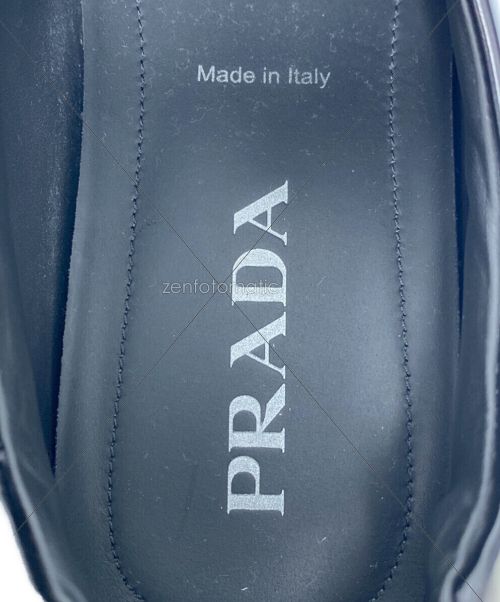 PRADA（プラダ）PRADA (プラダ) 24SS Square Toe Leather Loafer (スクエアトゥレザーローファー) ブラック サイズ:7の古着・服飾アイテム