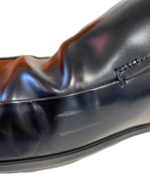PRADA（プラダ）PRADA (プラダ) 24SS Square Toe Leather Loafer (スクエアトゥレザーローファー) ブラック サイズ:7の古着・服飾アイテム