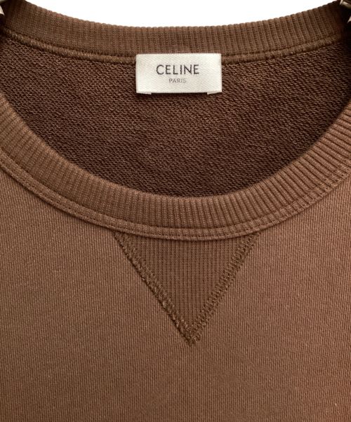 CELINE（セリーヌ）CELINE (セリーヌ) 23AW Logo design sweat shirt (ロゴデザインスウェット) ブラウン サイズ:Sの古着・服飾アイテム