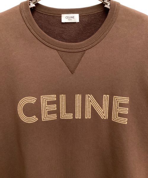 CELINE（セリーヌ）CELINE (セリーヌ) 23AW Logo design sweat shirt (ロゴデザインスウェット) ブラウン サイズ:Sの古着・服飾アイテム