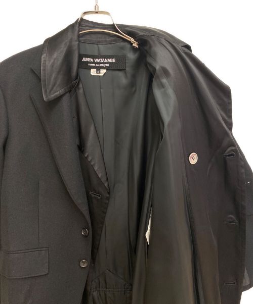 JUNYA WATANABE COMME des GARCONS（ジュンヤワタナベ コムデギャルソン）JUNYA WATANABE COMME des GARCONS ((ジュンヤワタナベ コムデギャルソン) Tailored Docking Coat (テーラードドッキングコート) ブラック サイズ:Sの古着・服飾アイテム