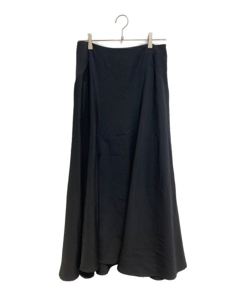 Y's（ワイズ）Y's (ワイズ) WOOL GABARDINE PANEL FLARE SKIRT(ウールギャバジンパネルフレアスカート) ブラック サイズ:2の古着・服飾アイテム