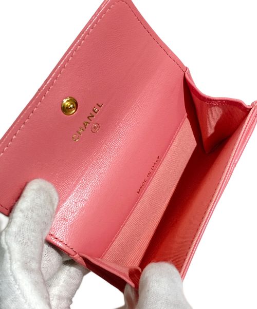 CHANEL（シャネル）CHANEL (シャネル) 19(ナインティーン) フラップカードホルダー ピンク サイズ:-の古着・服飾アイテム