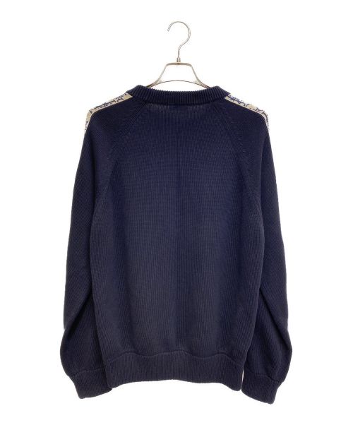 Dior（ディオール）Dior (ディオール) OBLIQUE crew neck knit（オブリーククルーネックニット） ネイビー サイズ:Mの古着・服飾アイテム