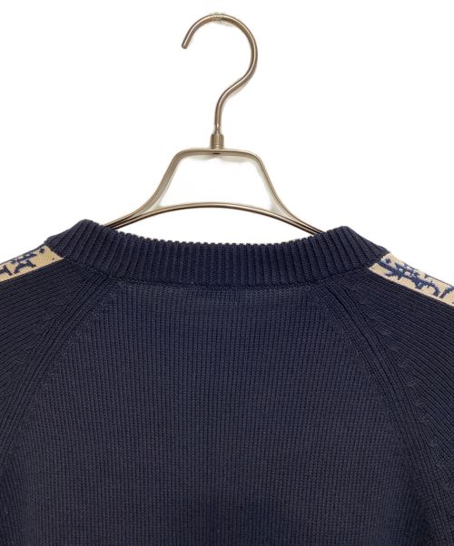 Dior（ディオール）Dior (ディオール) OBLIQUE crew neck knit（オブリーククルーネックニット） ネイビー サイズ:Mの古着・服飾アイテム