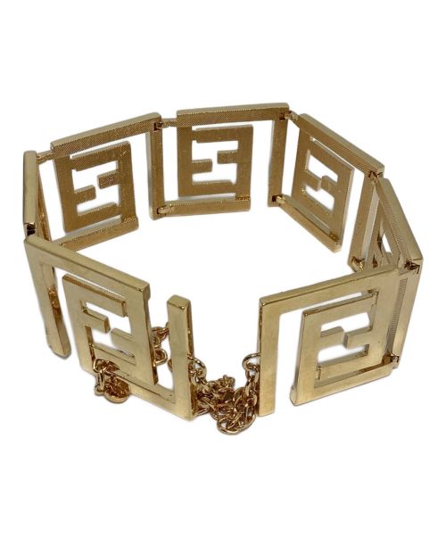 FENDI×VERSACE（フェンディ×ベルサーチ）FENDI×VERSACE (フェンディ×ベルサーチ) FENDACE GP Logo Choker（フェンダーチェGPロゴチョーカー） ゴールド サイズ:-の古着・服飾アイテム