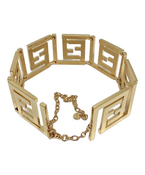 FENDI×VERSACE（フェンディ×ベルサーチ）FENDI×VERSACE (フェンディ×ベルサーチ) FENDACE GP Logo Choker（フェンダーチェGPロゴチョーカー） ゴールド サイズ:-の古着・服飾アイテム