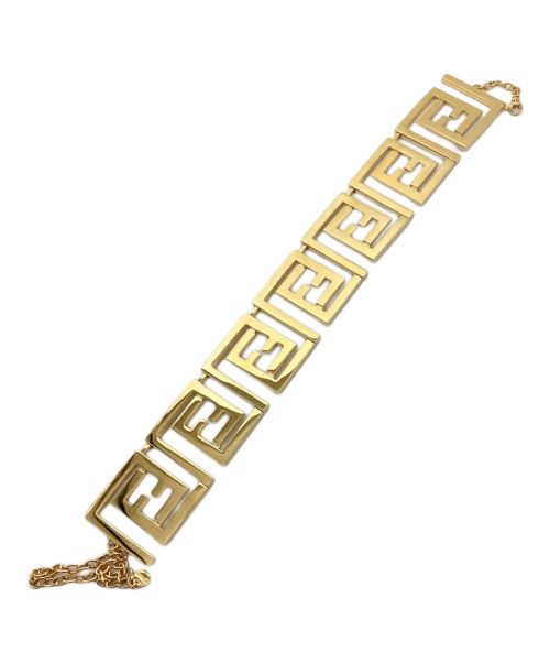 FENDI×VERSACE（フェンディ×ベルサーチ）FENDI×VERSACE (フェンディ×ベルサーチ) FENDACE GP Logo Choker（フェンダーチェGPロゴチョーカー） ゴールド サイズ:-の古着・服飾アイテム