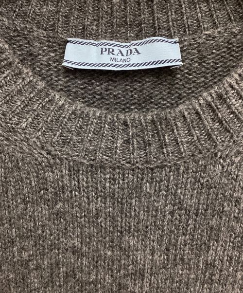 PRADA（プラダ）PRADA (プラダ) Wool × cashmere crew neck sweaterウールxカシミヤ クルーネック セーター グレー サイズ:Sの古着・服飾アイテム