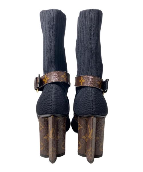 LOUIS VUITTON（ルイ ヴィトン）LOUIS VUITTON (ルイ ヴィトン) Silhouette Line Ankle Boots（シルエットライン ニット ブーツ） ブラック サイズ:35 1/2の古着・服飾アイテム
