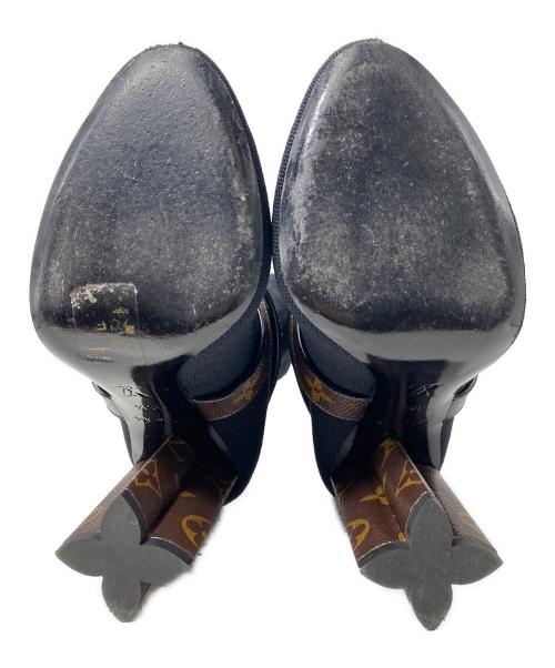 LOUIS VUITTON（ルイ ヴィトン）LOUIS VUITTON (ルイ ヴィトン) Silhouette Line Ankle Boots（シルエットライン ニット ブーツ） ブラック サイズ:35 1/2の古着・服飾アイテム