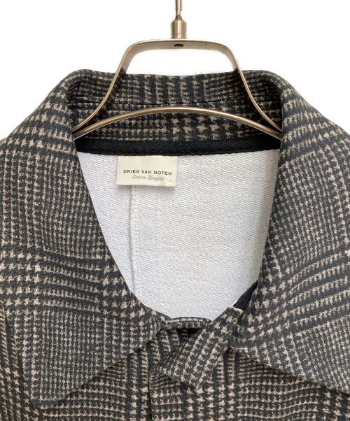 DRIES VAN NOTEN（ドリスヴァンノッテン）DRIES VAN NOTEN (ドリスヴァンノッテン) ステンカラーチェックコート グレー サイズ:XLの古着・服飾アイテム