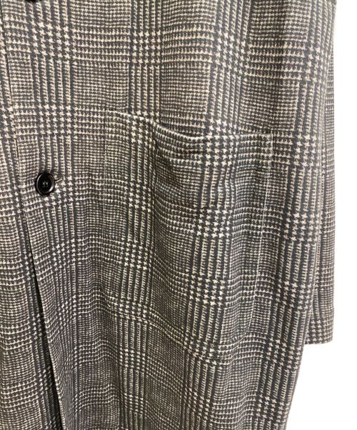 DRIES VAN NOTEN（ドリスヴァンノッテン）DRIES VAN NOTEN (ドリスヴァンノッテン) ステンカラーチェックコート グレー サイズ:XLの古着・服飾アイテム