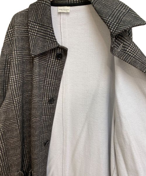 DRIES VAN NOTEN（ドリスヴァンノッテン）DRIES VAN NOTEN (ドリスヴァンノッテン) ステンカラーチェックコート グレー サイズ:XLの古着・服飾アイテム