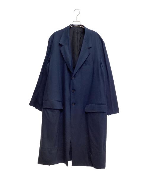 Yohji Yamamoto pour homme（ヨウジヤマモト プールオム）Yohji Yamamoto pour homme (ヨウジヤマモト プールオム) Silk Denim Chester Coat（シルクデニムチェスターコート） ブルー サイズ:2の古着・服飾アイテム
