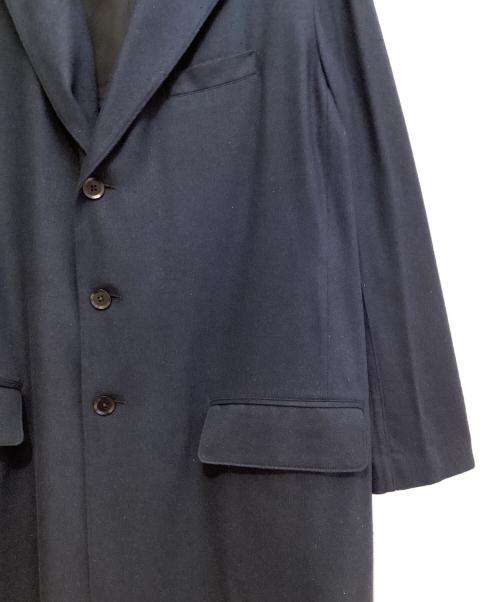 Yohji Yamamoto pour homme（ヨウジヤマモト プールオム）Yohji Yamamoto pour homme (ヨウジヤマモト プールオム) Silk Denim Chester Coat（シルクデニムチェスターコート） ブルー サイズ:2の古着・服飾アイテム