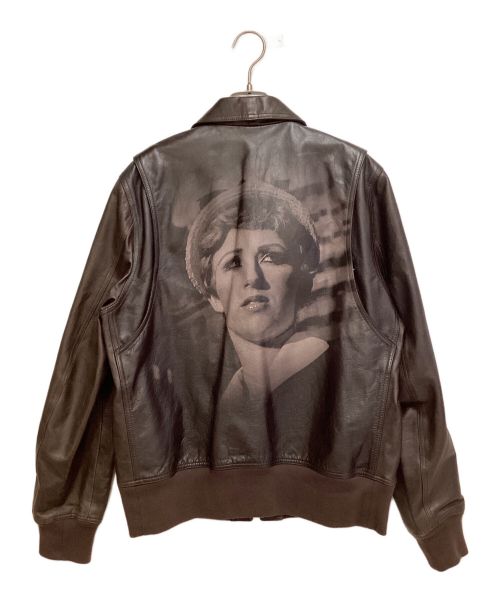 UNDERCOVER（アンダーカバー）UNDERCOVER (アンダーカバー) 20SS ×CINDY SHERMAN Leather Jacket（シンディ・シャーマンレザージャケット） ブラウン サイズ:3の古着・服飾アイテム