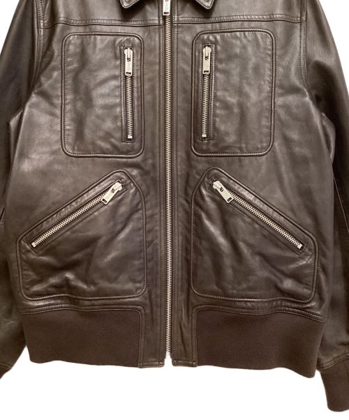 UNDERCOVER（アンダーカバー）UNDERCOVER (アンダーカバー) 20SS ×CINDY SHERMAN Leather Jacket（シンディ・シャーマンレザージャケット） ブラウン サイズ:3の古着・服飾アイテム