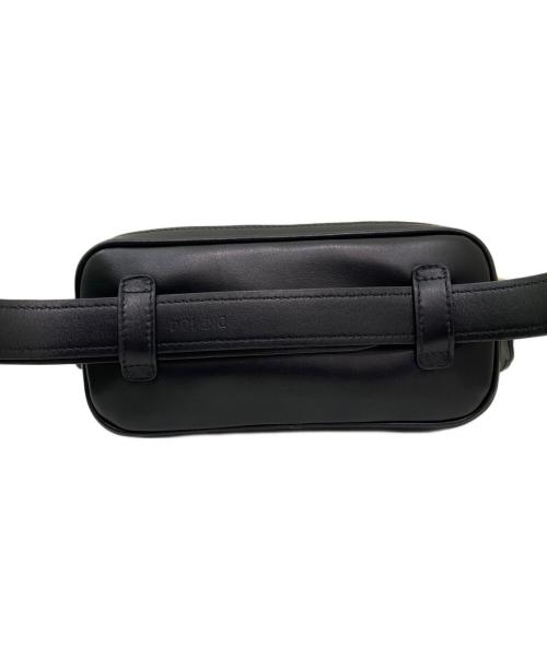 MIU MIU（ミュウミュウ）MIU MIU (ミュウミュウ) ロゴベルトバッグ ブラックの古着・服飾アイテム