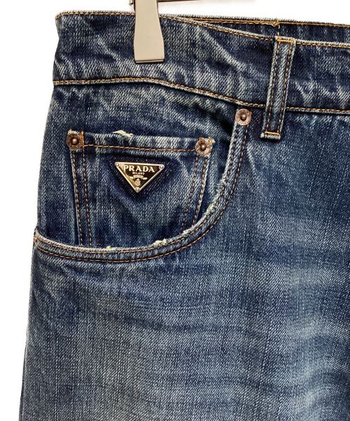 PRADA（プラダ）PRADA (プラダ) 5 pocket washed denim（5ポケットウォッシュドデニム ） ブルー サイズ:32の古着・服飾アイテム