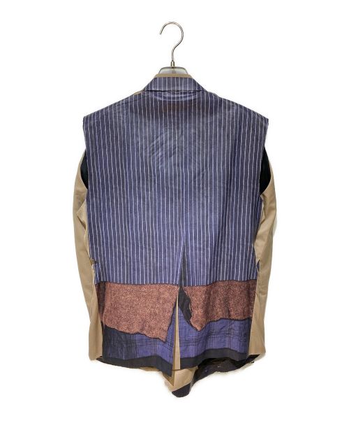 COMME des GARCONS HOMME PLUS（コムデギャルソンオムプリュス）COMME des GARCONS HOMME PLUS (コムデギャルソンオムプリュス) 24SS sleeveless blazer（トロンプルイユ PM J024 ベージュ ノースリーブ ブレザー） カーキ サイズ:Mの古着・服飾アイテム