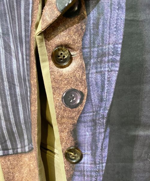 COMME des GARCONS HOMME PLUS（コムデギャルソンオムプリュス）COMME des GARCONS HOMME PLUS (コムデギャルソンオムプリュス) 24SS sleeveless blazer（トロンプルイユ PM J024 ベージュ ノースリーブ ブレザー） カーキ サイズ:Mの古着・服飾アイテム