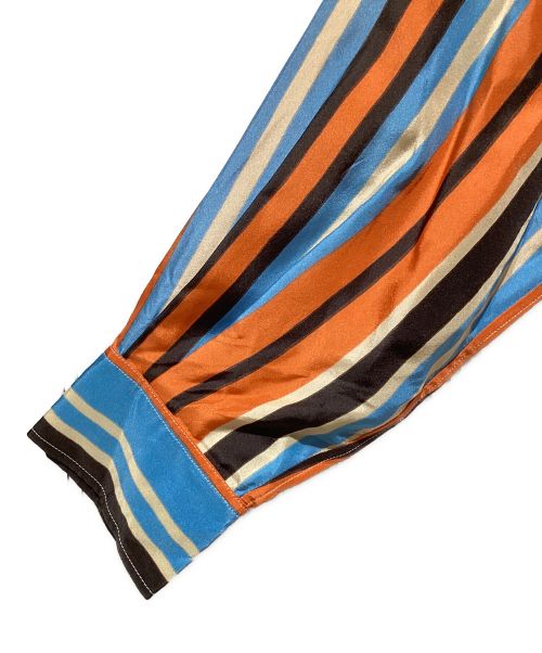 PRADA（プラダ）PRADA (プラダ) Cropped Stripe Blouse（クロップドストライプブラウス） オレンジ サイズ:36の古着・服飾アイテム
