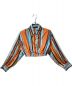 PRADA（プラダ）の古着「Cropped Stripe Blouse（クロップドストライプブラウス）」｜オレンジ