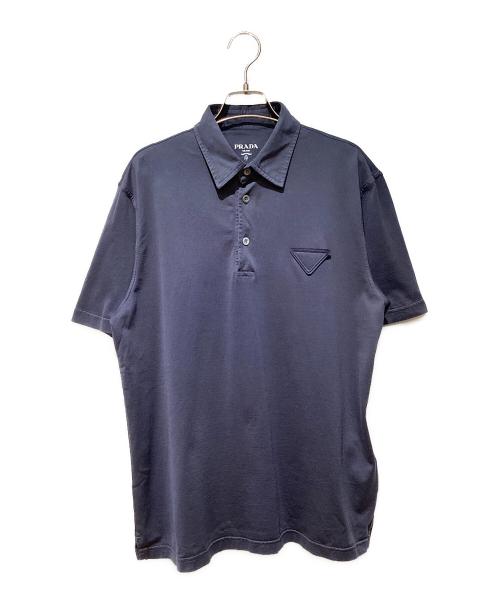 PRADA（プラダ）PRADA (プラダ) トライアングルパッチポロシャツ ネイビー サイズ:Ｌの古着・服飾アイテム