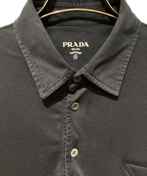 PRADA（プラダ）PRADA (プラダ) トライアングルパッチポロシャツ ネイビー サイズ:Ｌの古着・服飾アイテム