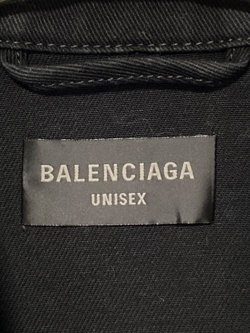 BALENCIAGA（バレンシアガ）BALENCIAGA (バレンシアガ) ダメージ加工デニムジャケット ブラック サイズ:2の古着・服飾アイテム