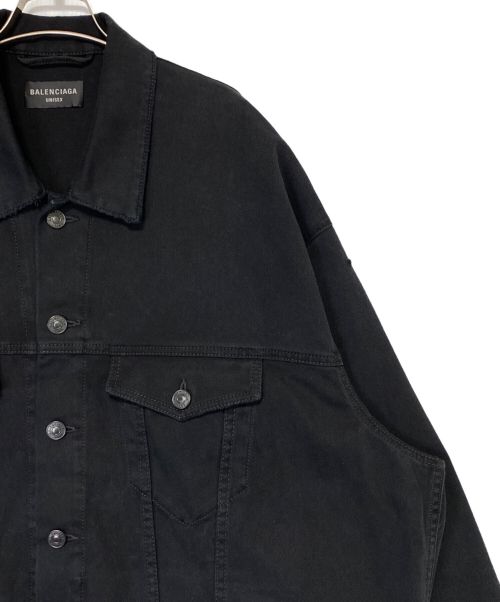 BALENCIAGA（バレンシアガ）BALENCIAGA (バレンシアガ) ダメージ加工デニムジャケット ブラック サイズ:2の古着・服飾アイテム