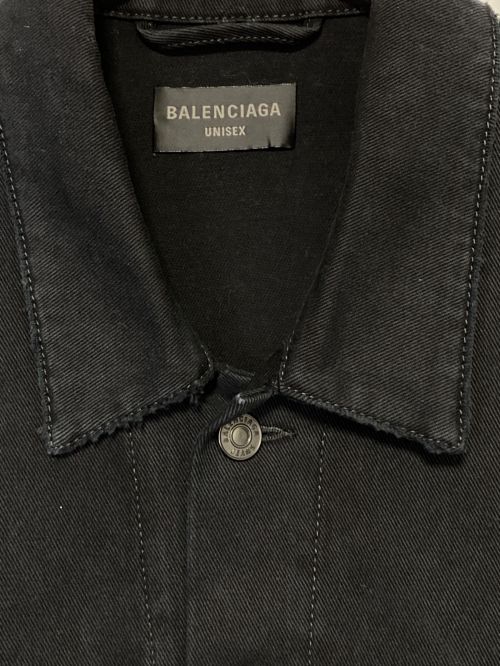 BALENCIAGA（バレンシアガ）BALENCIAGA (バレンシアガ) ダメージ加工デニムジャケット ブラック サイズ:2の古着・服飾アイテム