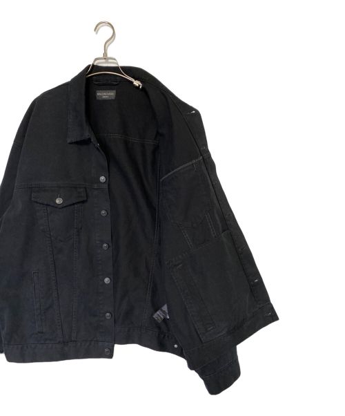 BALENCIAGA（バレンシアガ）BALENCIAGA (バレンシアガ) ダメージ加工デニムジャケット ブラック サイズ:2の古着・服飾アイテム