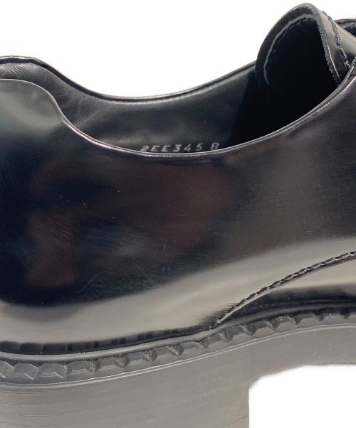 PRADA（プラダ）PRADA (プラダ) ブラッシュドレザー ダービーシューズレザーシューズ ブラック サイズ:8の古着・服飾アイテム