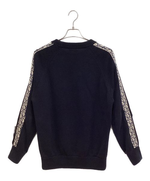 Dior（ディオール）Dior (ディオール) Oblique Crew Neck Knit（オブリーククルーネックニット） ネイビー サイズ:Mの古着・服飾アイテム