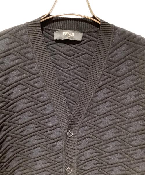 FENDI（フェンディ）FENDI (フェンディ) ズッカ柄ジャガードカーディガン ブラック サイズ:48の古着・服飾アイテム
